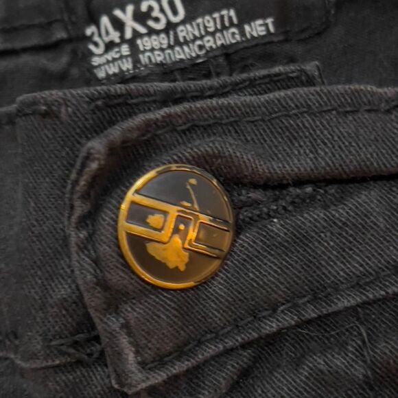 Jordan Craig Jeans Black Aged Washed Out Denim Cotton Pants - Mens 34x30 - Picture 2 of 9